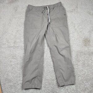 Vuori Ripstop Climber Pants Mens XL Beige  Button Waist Drawstring Zip Pocket